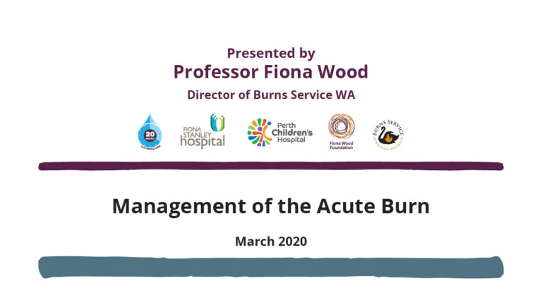 Management of an acute burn